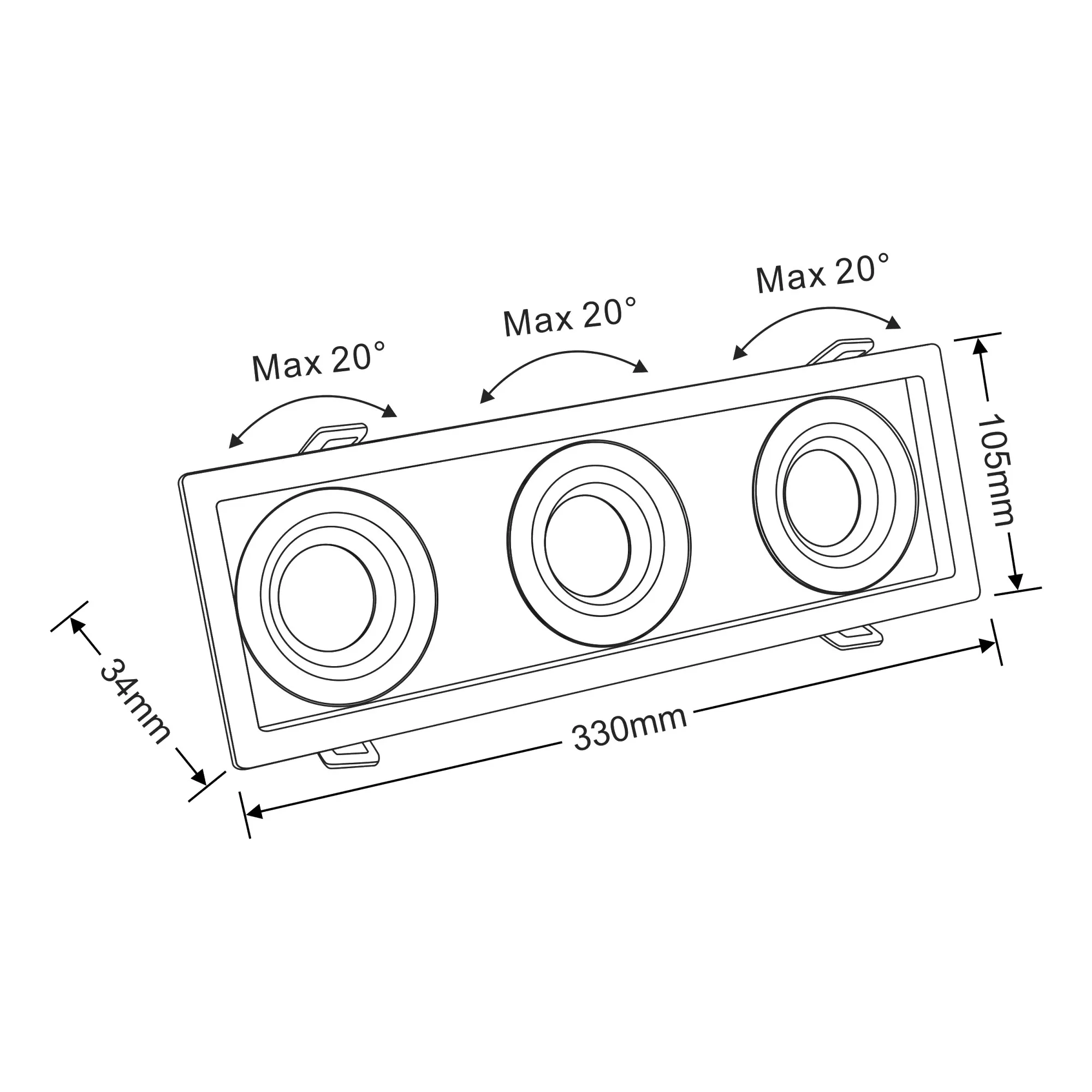 BUZZ 12-3 Recessed Ceiling Luminaires Dlux Multi-Head Recess Ceiling